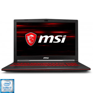 MSI Gaming 15.6'' GL63 8SD, FHD, Procesor Intel® Core™ i7-8750H (9M Cache, up to 4.10 GHz), 8GB DDR4, 1TB 7200 RPM + 128GB SSD, GeForce GTX 1660 Ti 6GB, FreeDos, Black