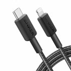 Cablu de date / adaptor Anker USB-C Male la Lightning Male 0.9 m, Black