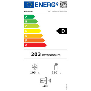 Electrolux ENT7MD36X, 363 L, Clasa D, No Frost, TwinTech, MultiFlow, GreenZone+, Extra Chill, Control electronic, 202 cm, Inox