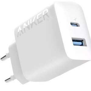Incarcator retea Anker 312, 1x USB-C, 1x USB, PD 20W, White