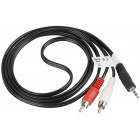 Cablu audio Lanberg Jack 3.5 mm Male - 2x RCA Male, 1.5m, negru