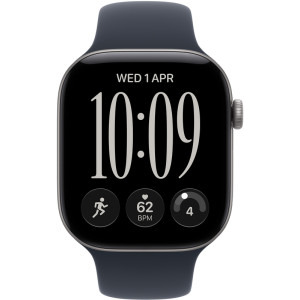 Apple Watch Series 12, GPS, 42mm Carcasa Aluminium Space Grey, Navy Blue Sport Band - M/L