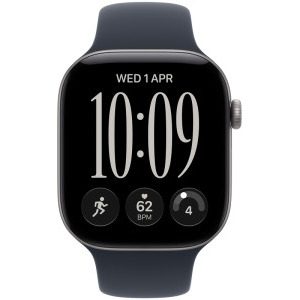 Apple Watch Series 12, GPS, 46mm Carcasa Aluminium Space Grey, Navy Blue Sport Band - S/M