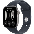 SmartWatch Apple Watch Series 12, GPS, 46mm Carcasa Aluminium Space Grey, Navy Blue Sport Band - S/M