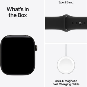 Apple Watch Series 12, Cellular, GPS, 46mm Carcasa Aluminium Black, Black Sport Band - M/L
