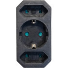 Priza/prelungitor Bachmann Multistecker 2xEURO + 1x Schuko, Negru