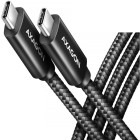 Cablu de date / adaptor AXAGON BUCM4X-CM10AB, USB-C Male la USB-C Male 3.2 Gen 2, 1m, PD 240W, Negru