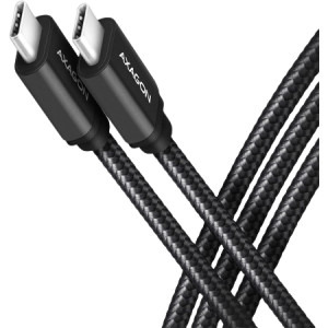 AXAGON BUCM-CM20AB, USB-C Male la USB-C Male 2.0, 2m, PD 60W,  Negru