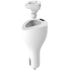 Incarcator auto Devia Vortex 2.1 A + Casca Bluetooth White