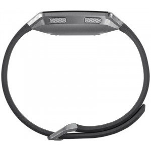 Fitbit Ionic, gri inchis, curea silicon gri inchis, Bluetooth, NFC, GPS, sezor HR, (pachetul include doua curele: marime M + marime L)