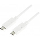 Cablu de date / adaptor Logilink USB-C Male la USB-C Male, 1 m, White, amperaj maxim suportat 3A