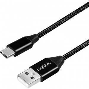 Logilink USB Male la USB-C Male, 1 m, Black, amperaj maxim suportat 3A