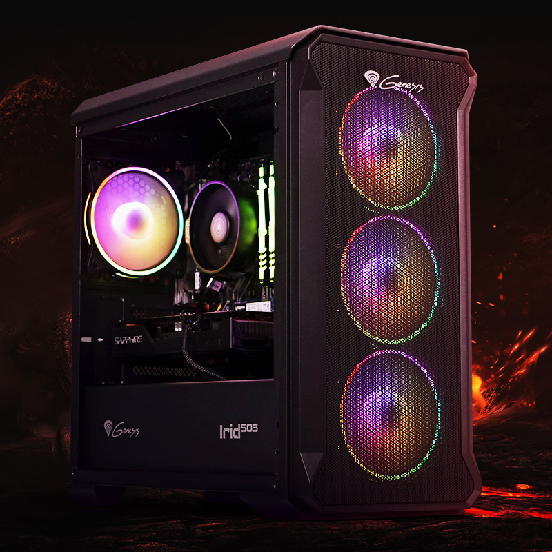 PC Gaming Balaur Powered By HyperX, AMD Ryzen 5 3600 3.6GHz, 16GB DDR4, 500GB SSD, RX 5500 XT 8GB GDDR6, Iluminare RGB
