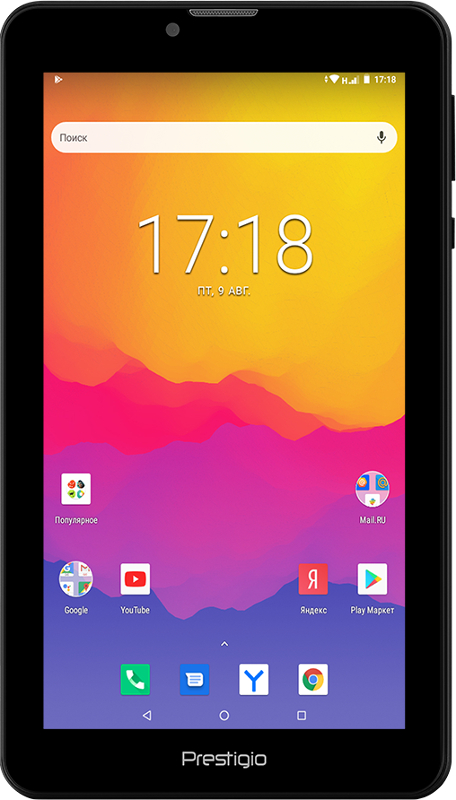 Tableta Prestigio Q Mini, 7 inch Multi-Touch, Quad Core 1.7GHz, 1GB RAM 16GB flash, Wi-Fi, Bluetooth, 4G, Android 8.1 Go Edition, Black