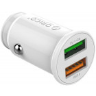Incarcator auto Orico UPZ-2U, 2x USB, 20W, White, tehnologia Quick Charge 3.0