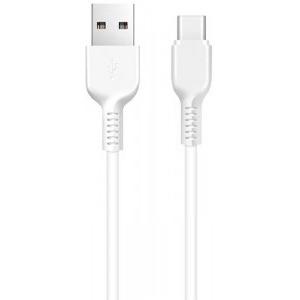 Cablu de date / adaptor Hoco X20 Flash, USB Male la USB-C Male, 1 m, White