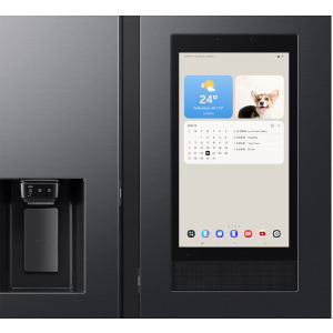 Samsung RS90F66BEFEO, 614 L, Clasa E, Full No Frost, Digital Inverter, Family Hub, Twin Cooling Plus, Smart Conversion, Metal Cooling, AI Energy, SmartThings, Dozator de apa & gheata, Control electronic, 178 cm, Inox negru