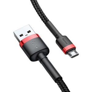 Cablu de date / adaptor Baseus Cafule, USB Male la microUSB Male, 2 m, Black