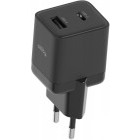 Incarcator retea Allity ATC-01-20WAC, 1x USB-C, 1x USB, Quick Charge 20 W, GaN, Black