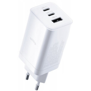 Incarcator retea Allity ATC-01-65WACC, 2x USB-C, 1x USB, Quick Charge 65 W, GaN, White