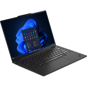 Lenovo 14'' ThinkPad X1 Carbon Gen 13 Aura Edition, 2.8K OLED 120Hz VRR Touch, Procesor Intel® Core™ Ultra 7 265U (12M Cache, up to 5.30 GHz), 64GB LPDDR5X, 1TB SSD, Intel Graphics, 5G, Win 11 Pro, Black, Paint