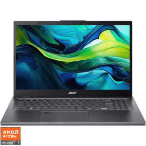 Laptop Acer 15.6 Aspire 15 A15-61M, FHD IPS, Procesor AMD Ryzen™ 7 8840HS (16M Cache, up to 5.10 GHz), 16GB DDR5, 1TB SSD, AMD Radeon 780M, No OS, Steel Gray
