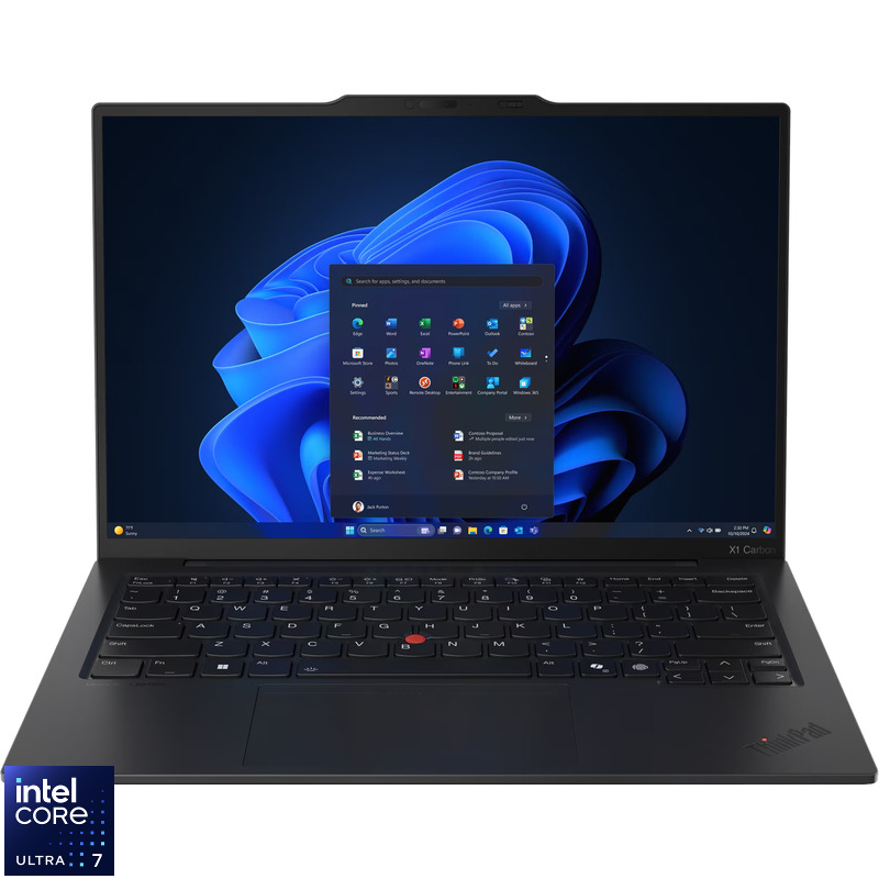 Laptop Lenovo 14'' ThinkPad X1 Carbon Gen 13 Aura Edition, WUXGA IPS, Procesor Intel® Core™ Ultra 7 255U (12M Cache, up to 5.20 GHz), 32GB LPDDR5X, 1TB SSD, Intel Graphics, Win 11 Pro, Black, Paint