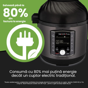 Instant Pot Multicooker & Friteuza Airfryer 2-in-1 Pro Crisp 8, 1500W, 7.6L, Negru