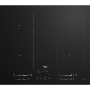 Plita incorporabila Beko HII64720UF2T, Inductie, 4 zone de gatit, IndyFlex, Booster, Hob2Hood, Quick&Easy Clean, Touch control, 9 trepte, Stop & Go, 60 cm, Negru