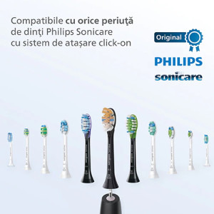 Philips Sonicare Set 2x Periute de dinti electrice DiamondClean 9000 HX9914/54 Negru