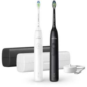 Philips Sonicare Set 2x Periute de dinti electrice Seria 5300 HX7109/01 Alb & Negru