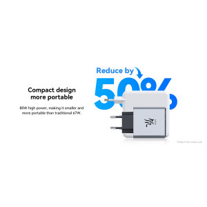 ZTE Nubia DAO 80W GaN, cablu inclus 100W, 3 porturi USB, Compatibil smartphone, laptop USB Type-C