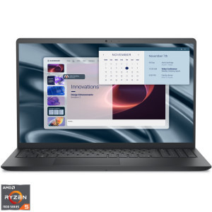 Laptop DELL 15.6 Pro 15 Essential PV15255, FHD 120Hz, Procesor AMD Ryzen™ 5 7520U (4M Cache, up to 4.3 GHz), 8GB LPDDR5, 512GB SSD, AMD Radeon 610M, Win 11 Pro, Carbon Black, 3Yr ProSupport