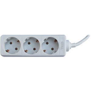 TED 3x Schuko, 3m, alb
