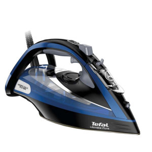Tefal Fier de calcat Ultimate Pure FV9848E0, 3200W, Jet de abur 260g/min, Functie anticalcar, Negru/Albastru