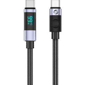 Orico LDC2C cu display, USB-C Male la USB-C Male, 1.5 m, Black, amperaj maxim suportat 5A