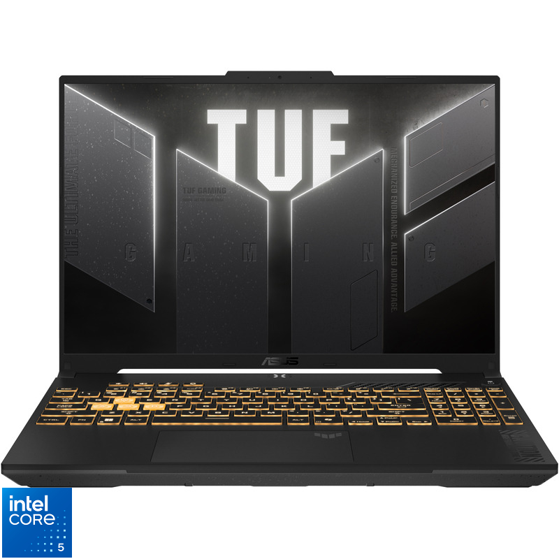 Laptop ASUS Gaming 16'' TUF F16 FX607VJ, FHD+ 144Hz, Procesor Intel® Core™ 5 210H (12M Cache, up to 4.80 GHz), 32GB DDR4, 512GB SSD, GeForce RTX 3050 6GB, No OS, Mecha Gray