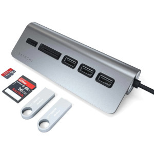 Satechi USB-C Combo Hub, 3x USB 3.0, 1x microSD, 1x SD, Space Grey
