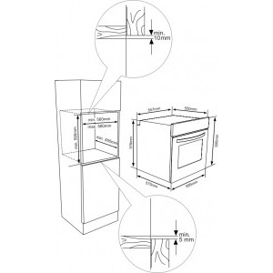 Heinner HBO-V656GC-BK, Electric, 65 L, 6 functii, Multifunctional, Grill, Ventilatie, Timer, Clasa A, Negru