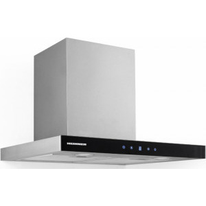 Hota Heinner decorativa DCH-650TIX, Putere absorbtie 595 m3/h, 1 motor, Control touch, Timer, 60 cm, Inox/Sticla neagra
