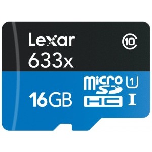 Lexar Micro SDHC HP UHS-I 633x 16GB Clasa 10 + Card Reader USB 3.0