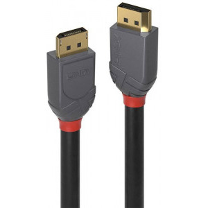 LINDY Anthra, DisplayPort Male - DisplayPort Male, v1.4, 2m, negru-gri