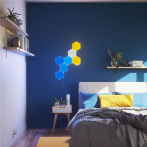 Nanoleaf Kit Starter panouri Shapes Hexagons, LED RGBW, Wi-Fi, 9 panouri