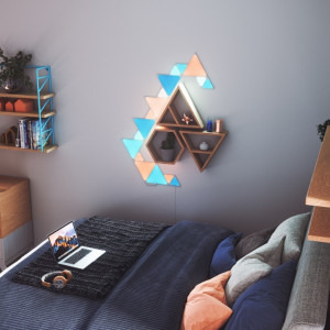 Nanoleaf Starter Kit Shapes Triangles, Wi-Fi, LED, RGB compatibil Apple HomeKit, Google Assistant, 9 panouri