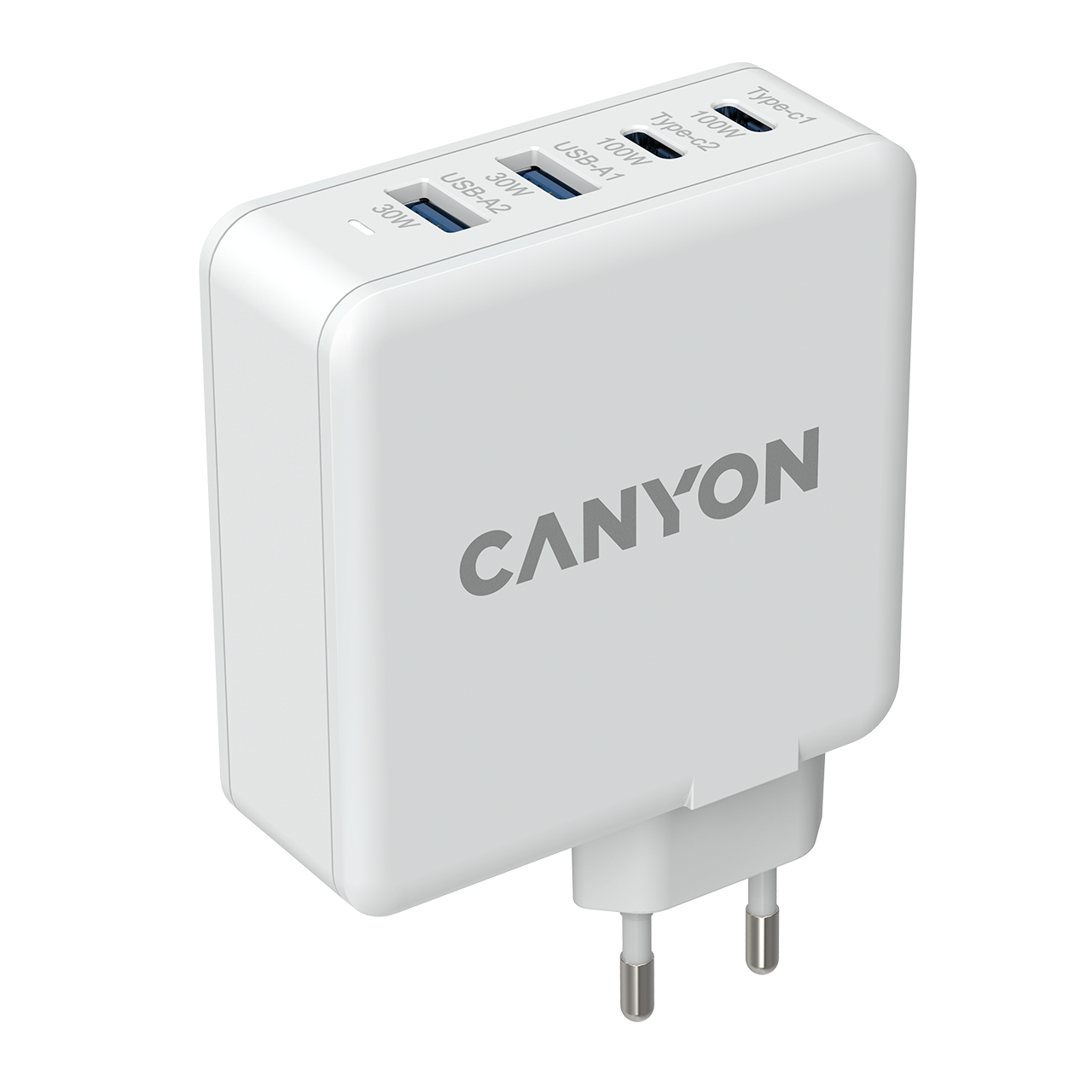 Incarcator retea Canyon H-100, GaN 100W, 2x USB, 2x USB-C, White