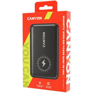 Canyon CNS-CPB1001B, 10000 mAh, 1x USB, 1x USB-C, Black