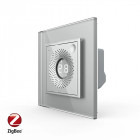 Senzor smart Livolo Senzor de Temperatura si Umiditate cu Rama din Sticla, Protocol Zigbee, Gri