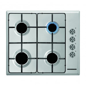 Plita incorporabila Heinner HBH-S584I-IX, Gaz, 4 arzatoare, Aprindere electrica, Inox