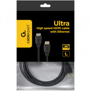 Gembird Select, HDMI Male - HDMI Male, v2.1, 1m, negru