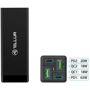 Tellur PDHC2 65W, EU, UK, US, Black